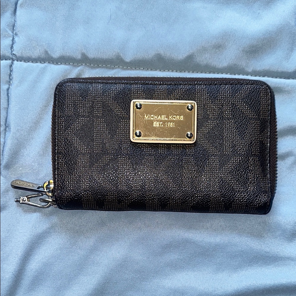 Michael Kors Brown Wallet with Gold Accents